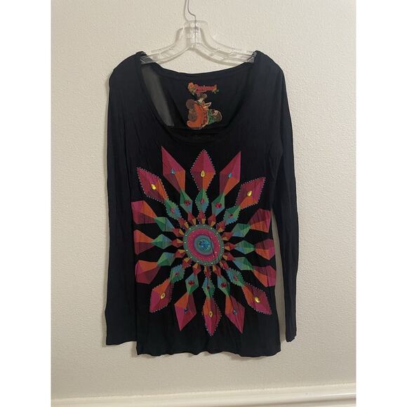 Desigual, Jewel Multicolor Long Sleeve Tee , Womens Size M - Picture 1 of 5